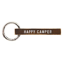 Face to Face Wood Keychain - Happy Camper