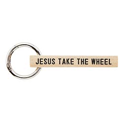 Face to Face Wood Keychain - Jesus Take the Wheel
