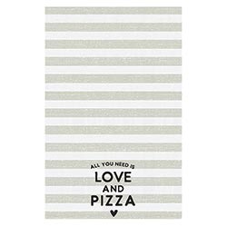 Striped Tea Towel - Love And Pizza